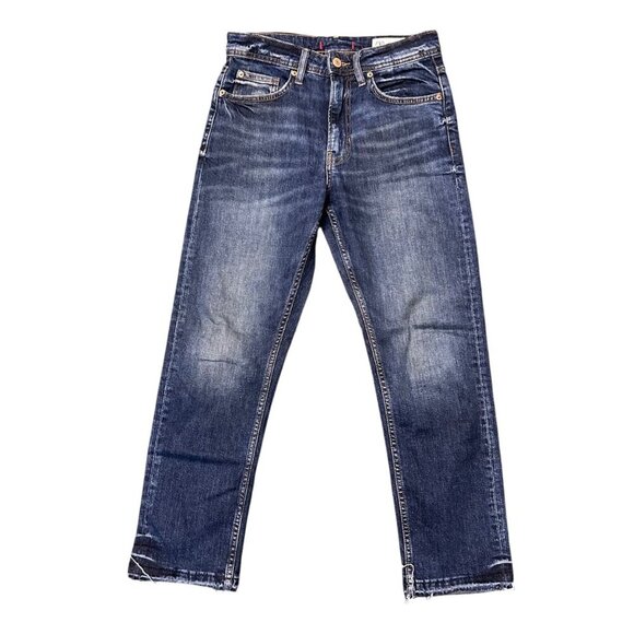 Zara 2  Jean Denim Dark Wash Blue Casual Americana Office - Picture 1 of 3